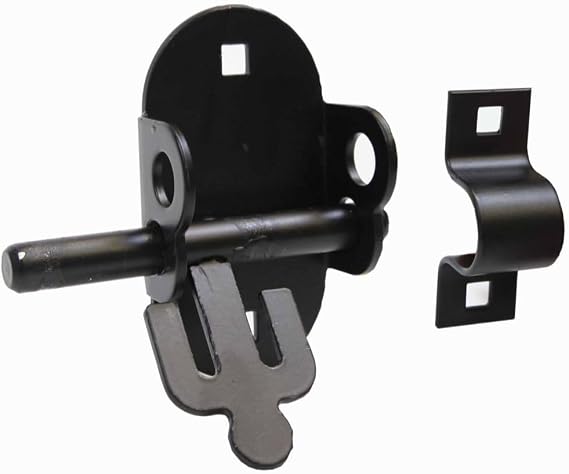 4 Black Oval Padbolt Gate Latch