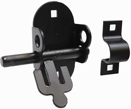 GatePro 5141003 4" Oval Padbolt Gate Latch - Black Finish
