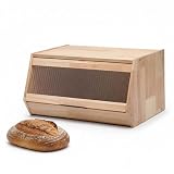 LIBKEN Bread Box – Durable Wooden Bread Bin with Secure Plastic Lid, Scandinavian-Inspired Design for Kitchen Countertop – Stylish Storage for Bread & Pastries