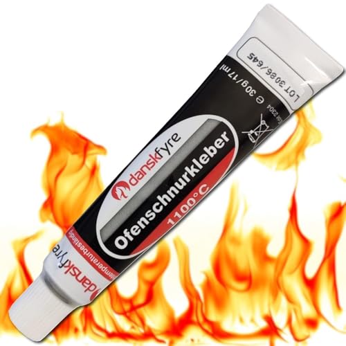 Schamottkleber Feuerfester 17 ml - Schamottstein und Dichtung Mörtel hitzebeständiger Kleber bis 1100C für Ofenschnur Ofendichtung Reparatur Hochtemperatur Ofenschnurkleber für Innen & Außenbereich