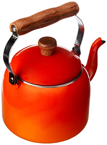 Chaleira Tradicional 16 Esmaltada Laranja Degradê - 1800 ml - Ewel, Linha Mãe Ágata