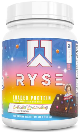 Image of RYSE Loaded Protein Powder - Little Debbie Cosmic Brownie - 25g Whey Protein Isolate & Concentrate with Prebiotic Fiber & MCTs - Low Carb, Low Sugar, Digestive-Friendly - 20 Servings / 1.5 lb Tub