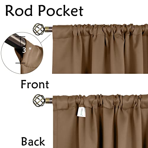 BGment Rod Pocket and Back Tab Blackout Curtains for Bedroom - Thermal Insulated Room Darkening Curtains for Living Room, 2 Window Curtain Panels (52 x 84 Inch, Taupe) by BGment - Image 3