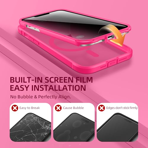 Coque iPhone 13 Pro Max rose antichoc avec MagSafe intégré BERFY