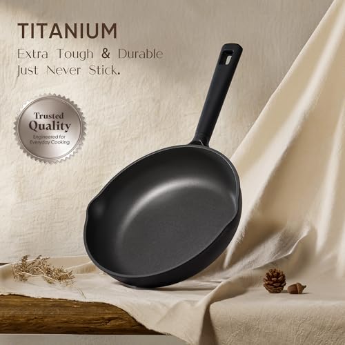 Image of CAROTE 28PCS Pots and Pans Set, Nonstick Cookware Set Kitchen Non Stick Induction Titanium Cookware Non-toxic Granite Cooking set, PFOA Free, Black