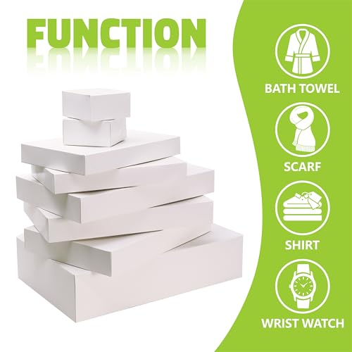 Bobobag 13 Pack White Gift Boxes with Lids for Presents, Assorted size Gift Boxes for Christmas ( 3 Extra large 17",3 Large 14.25",3 Medium 11",4 Small 4" ,Red Ribbon ), 4 inch Deep Box for Wrapping Robe Scarf Mug. - Image 6