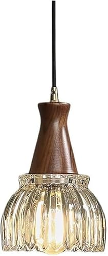ASerZenith French Romance Style Glass Petal Modeling Chandeliers - Adjustable Copper Material Pendant Light,21.5Cm