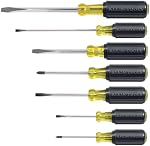 Klein Tools 85076 Screwdriver Set, Slotted and Phillips Screwdrivers with Non-Slip Cushion-Grip Handles and Tip-Ident, 7-Piece