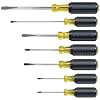 Klein Tools 85076 Screwdriver Set, Made in USA, Slotted and Phillips Screwdrivers with Non-Slip Cushion-Grip Handles and Tip-Ident, 7-Piece