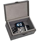 🔒 STILVOLLES DESIGN - Dieser Schlüsselkasten überzeugt durch sein elegantes Design in schickem Grau. Der Vintage-Verschluss und das vegane Leder lassen diese Box in jeder Umgebung klasse aussehen.