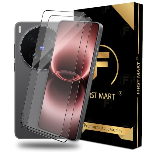 Image of FIRST MART Tempered Glass Screen Protector for Vivo X300 Ultra - Full-Glue Screen Guard, 3D Edge to Edge, HD Clear, Bubble-Free, Case-Friendly, Black, Pack of 2