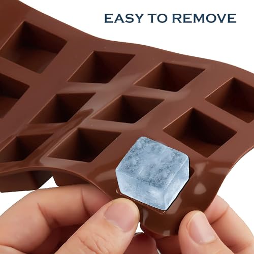 Image of HS Square Silicone Mould, Non-Stick Food Grade Silicone Mould for Chocolate, Candy, Jelly & Ice Cube (Brown)