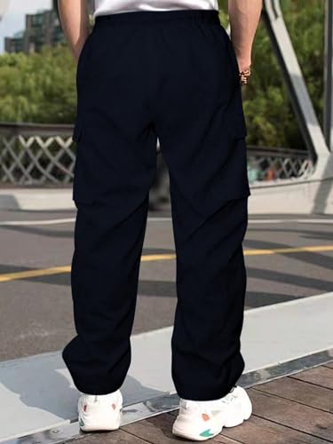 Image of GRECIILOOKS Men's Regular Fit Low Rise Polycotton Cargos | Cargo Track Pant | Loose Fit | Regular Trouser (Available in Plus Size)