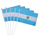 30PCS Banderas Argentina de Mano Miniatura, Mini Bandera Argentina Flag Resistentes para la Copa del Mundo 2022, Evento Deportivo Nacional Argentina de Fútbol Europeo, 14 x 21 cm