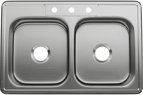 PROFLO PFSR332263 Bealeton 33" Drop In Double Basin Stainless Steel Kitchen Sink - Stainless Steel