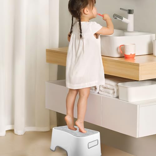 Tabouret repose-pieds salle de bain PP blanc solide pour adulte - 4