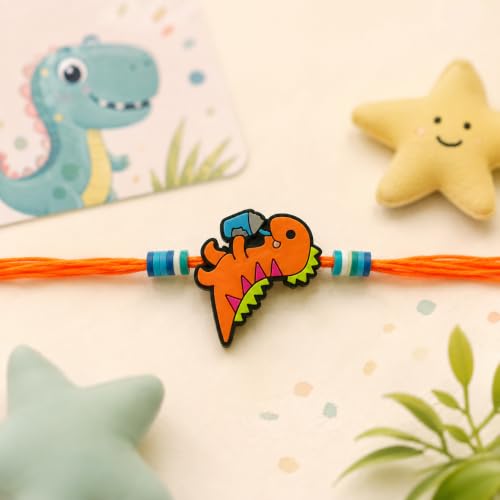 Image of The Purple Tree Cute Kids Rakhi with Roli Chawal and Card (Pack of 1) Rakshabandhan Gift for Kids, Best Rakhi For little Brother