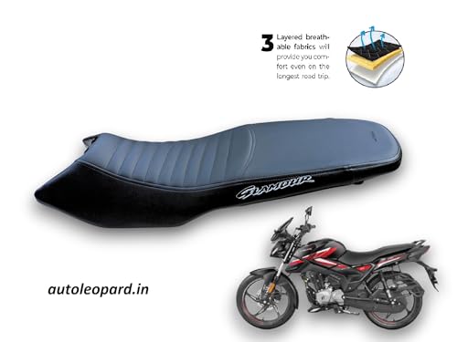 Image of Hero Glamour 'X'125 Bike SEAT Cover,PU Leather, Black Colour,Water Proof,Rope and Elastic provided for Quick and Easy Installation.with 6 mm Rubber Foam