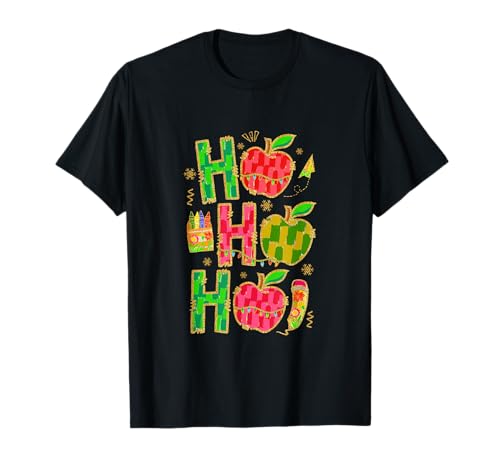 3Ho Colorful Christmas Costume Teacher Tools Job Team T-Shirt