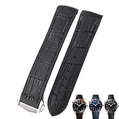 Bracelet de montre pour hommes en cuir 20mm compatible Omega Seamaster 300 Speedmaster