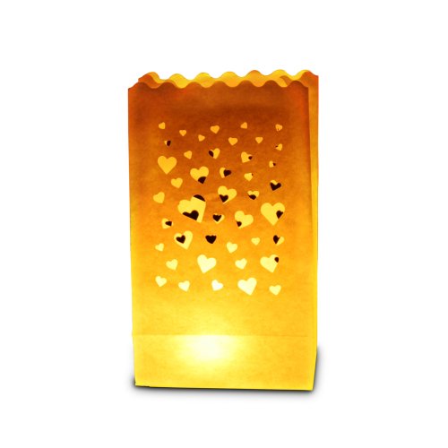 Candle Luminary Bags (Pack of 10) - Small Heart Designs