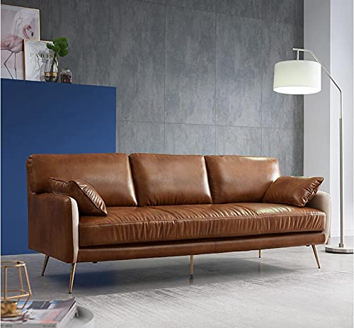 Image of Wento Thick 1 Yard Faux Leather Soft Skin Grain PU Fabric for Furniture Cover, Reupholster Sofa Chairs, Cushions, Vinyl Upholstery (1 Yard, Cinnamon Brown)
