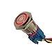 ESUPPORT 12V Momentary Car Vehicle Red LED Light Headlight Push Button Metal Toggle Switch Socket Plug 19mm Fire Missiles