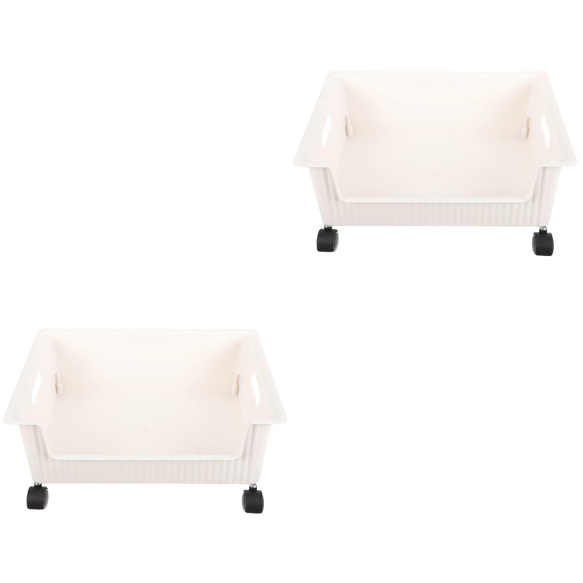 Contenedores bajo cama con ruedas blanco paquete de 2 cajas plásticas organizadoras