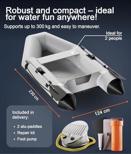 Schlauchboot für 2 Personen von Nemaxx – Aufblasbares Angelboot mit Zubehör