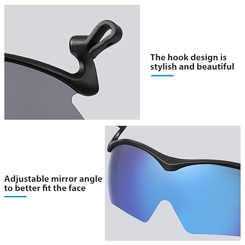 DEECOZY Outdoor Polarized Sunglasses, Fishing Cycling Traveling Flip Cover UV Protection Sunglasses That Can Be Clipped on the Hat Cap (Blue)4