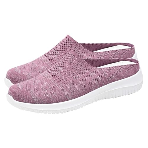Pantuflas casuales con cámara de aire para mujer, sandalias de malla transpirable sin cordones, zapatos ortopédicos para mujer, zuecos casuales antideslizantes, zapatos deportivos ligeros y