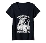 Womens Yellowstone National Park Bear Spray Funny Hiking Camping V-Neck T-Shirt