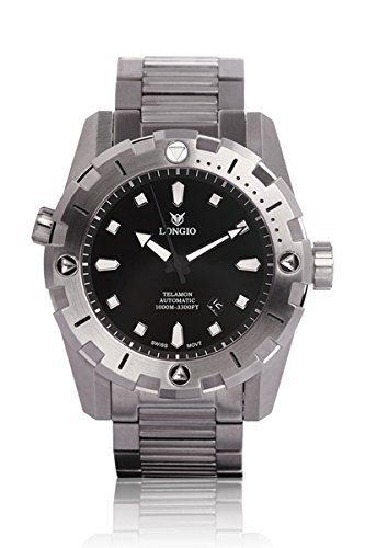 LONGIO Telamon 1000M Automatic Dive Watch for Men Swiss Automatic Movement, 47mm Steel Luxury Tool Watch, Sapphire Crystal, Helium Valve, Super-LumiNova, Limited Edition