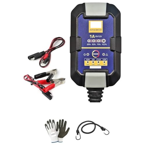 COMPATIBILE CON DUCATI HYPERMOTARD 939 CARICA BATTERIA MANTENITORE DI CARICA AUTOMATICO PER MOTO SCOOTER AUTO CAMPER QUAD JET SKI 6/12V-0.75-1.25A ACIDO,AGM,GEL,MF,WET,UNIVERSALE