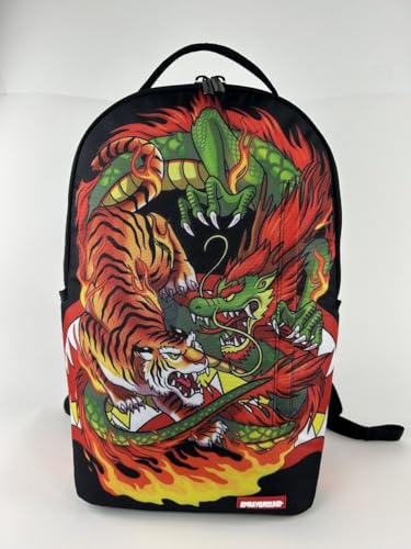 Sprayground Tiger vs Dragon DLXR Backpack, OS, Multi, Unisex, Casual Daypack, Graphic Design, Durable Construction2