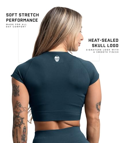 Image of Gymreapers Short Sleeve Workout Tops for Women - Crop Tops for Women Tee - Yoga Athletic Tops for Running, Gym, & Training