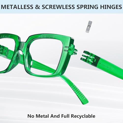 Image of Eyekepper Square Reading Glasses 1.75, Readers for Women, 6 Pack Stylish | Ladies Reader Eyeglasses, Screwless Spring Hinges, Fashion Womens Cheaters, Metalless Unbreakable, Scratch Resistant