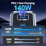 260W USB C Charger Block, 5-Port 140W Fast Charging - Image 3