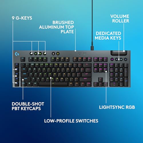 Image of Logitech G915 X Low-Profile Wired Mechanical Gaming Keyboard, Double-Shot PBT Keycaps, Fully Programmable Keys, RGB Lighting, Aluminum Finish, GL Brown Tactile Switches - PC /Mac