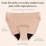 Pixie Majtki menstruacyjne z bawełny organicznej z klinem - chłonne majtki zapobiegające przeciekaniu z technologią BloatFit™ - Nude Ultra Soft