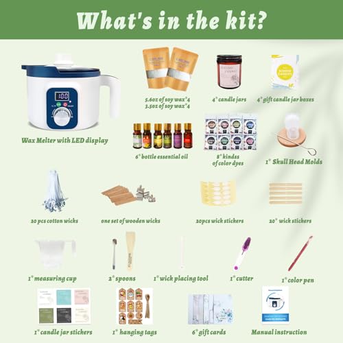 Image of Complete Candle Making Kit for Adults with Digital Wax Melting Pot