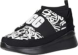 UGG Women's Neutra Sneaker Graffiti POP, Black/White, 8 M US