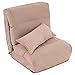Schlafsessel 220x60x14 cm verstellbar Comfort Jugendsessel Gästebett klappbar Sitzsack Klappbett Sessel mit Kissen Bodensofa Lounger Einzelsofa Multifunktionsstuhl Farbe wählbar (Khaki)