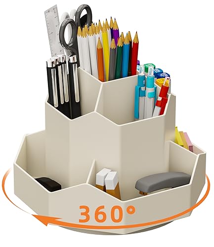 Portalápices giratorio,Creativo Soporte 9 compartimentos,Organizador Escritorio 360 Grados Giratorio,Gran capacidad Lapiceros para escritorio,útiles escolares oficina almacenamiento cosméticos