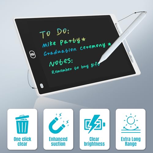 Image of Magnetic Board for Fridge, 9.8 inchx6.7 inch Small LCD Writing Tablet Blackboard Grocery to Do List Magnet Pad Dry Erase White Black Whiteboard Adult Chore Chart Refrigerator Digital Notepad Message Center