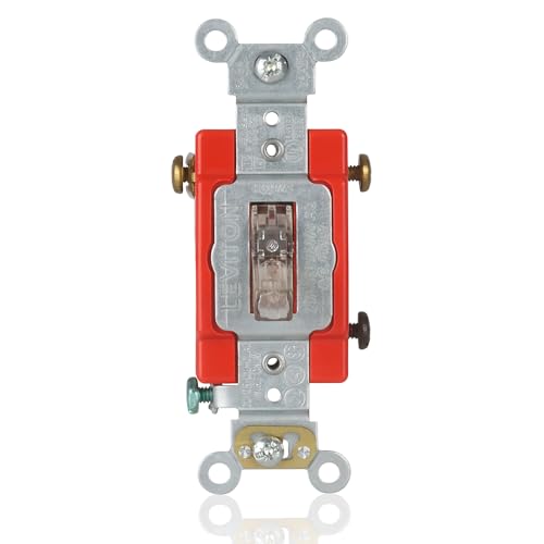 Leviton 3-Way Illuminated Toggle Switch 15 Amp 120/277 VAC Industrial Grade Fed Spec Clear Toggle 1223-LC