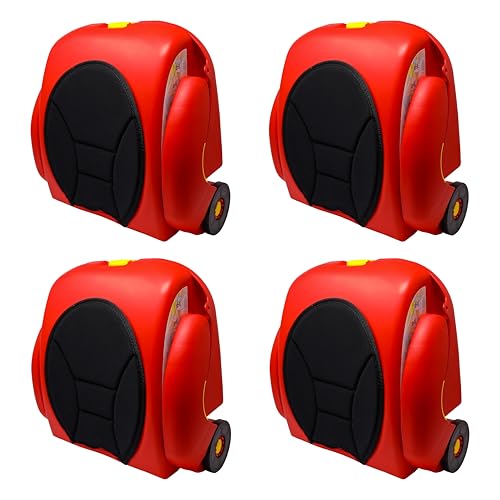 Certified Travel Luggage for Kids - Portable Roller, Carry On, Case Luggage - Many Colors - Multi Collection (Red, 4, Set)