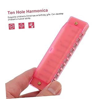FAVOMOTO Harmonica À Dix Trous Instruments De Musique pour Enfants Mini Harmonica Jeux en Plastique Harmonica Translucide Coloré Jouet Harmonica pour Enfants Harmonica Portable Dix Trous – Image 3
