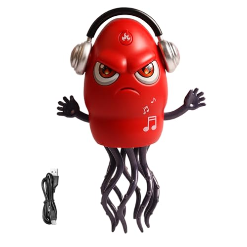 Tanxemery Calamar Bailarín - Pulpo Reptador Evita Obstáculos,Juguete Musical con Luz Recargable para Bebés Niños Cumpleaños Navidad Juego Gateo Baile