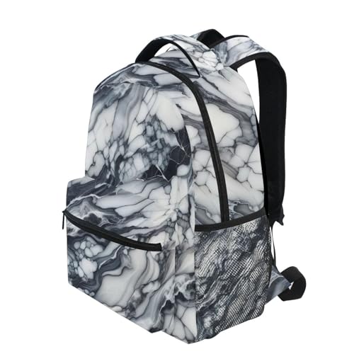 School Bag for Girls, Travel Back Pack, Kids Back to School Supplies, Ideal for Ages 6–14, Marble Texture3